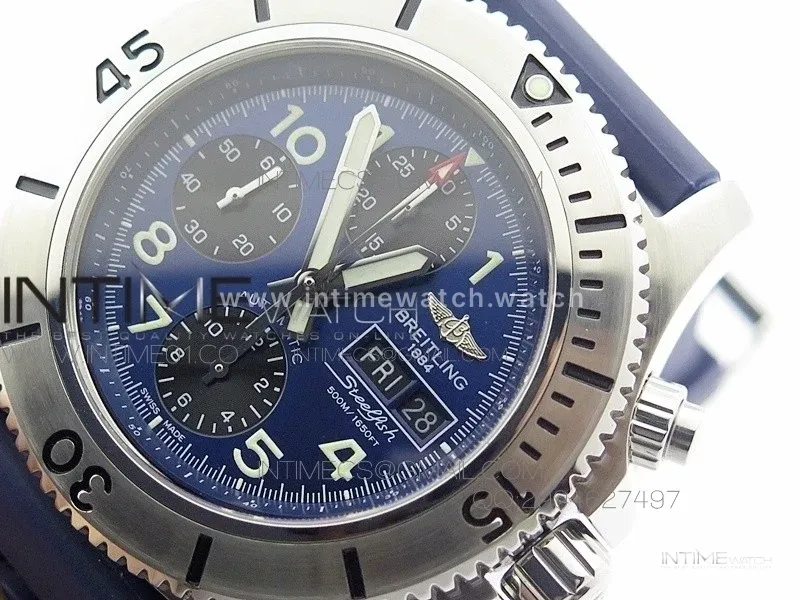SuperOcan SteelFish SS Blue Dial on Blue Rubber Strap A7750