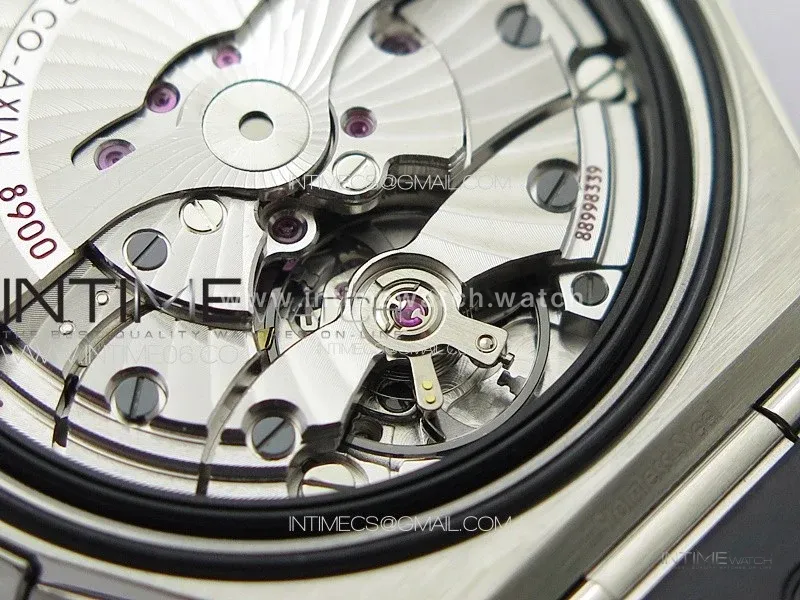 Constellation 41mm SS/Black Ceramic Bezel VSF 1:1 Best Edition Silver Dial on Black Gummy Strap A8900
