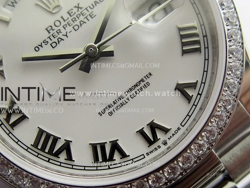 Day Date 128349 SS Gain Weight KF 1:1 White Dial Roman Marker On President Bracelet A2836