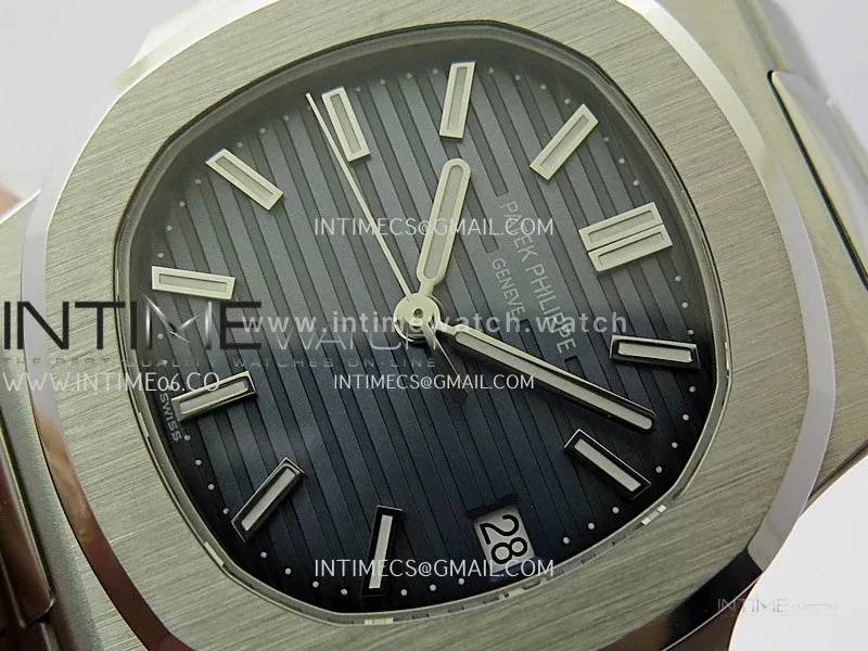 Nautilus 5711/1A-010 3KF 1:1 Best Edition Blue Textured Dial on SS Bracelet A324 Super Clone