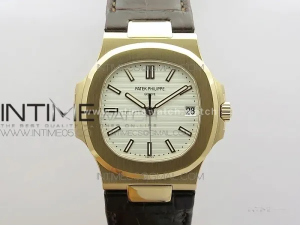 Nautilus 5711/1R PPF V4 1:1 Best Edition White Textured Dial on Brown Leater Strap 324CS