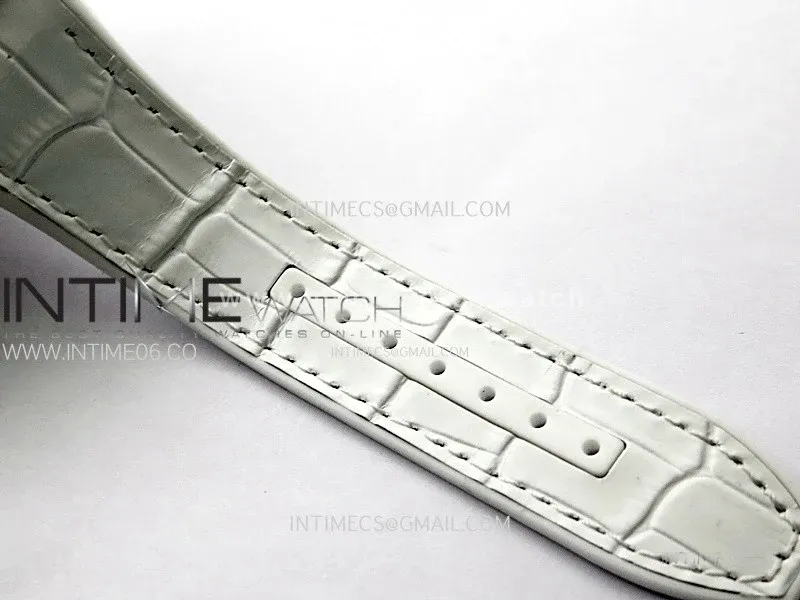 Vanguard V45 Full Diamonds ABF Best Edition White Dial Diamonds Markers On White Gummy Strap A2824
