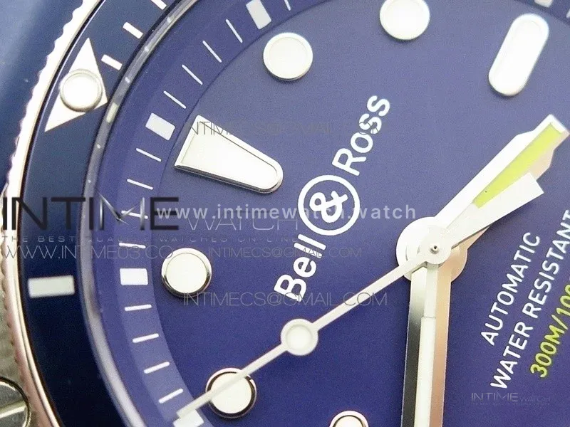 BR 03-92 Diver SS B12 1:1 Best Edition Blue Dial on Rubber Strap A2824 (Free Leather)