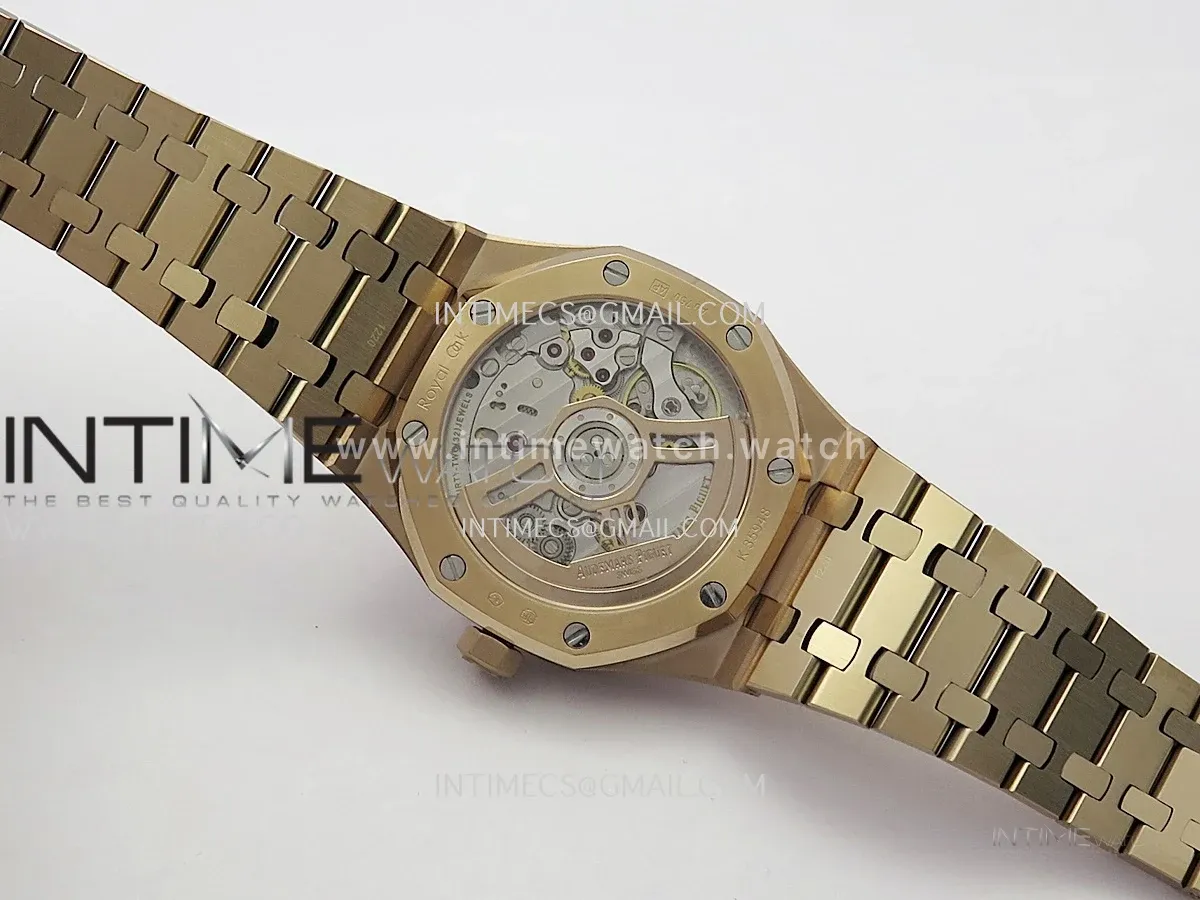 Royal Oak 41mm 15510 RG JF 1:1 Best Edition Blue Dial On RG Bracelet Super Clone DD4302 (Free Sprung Look)