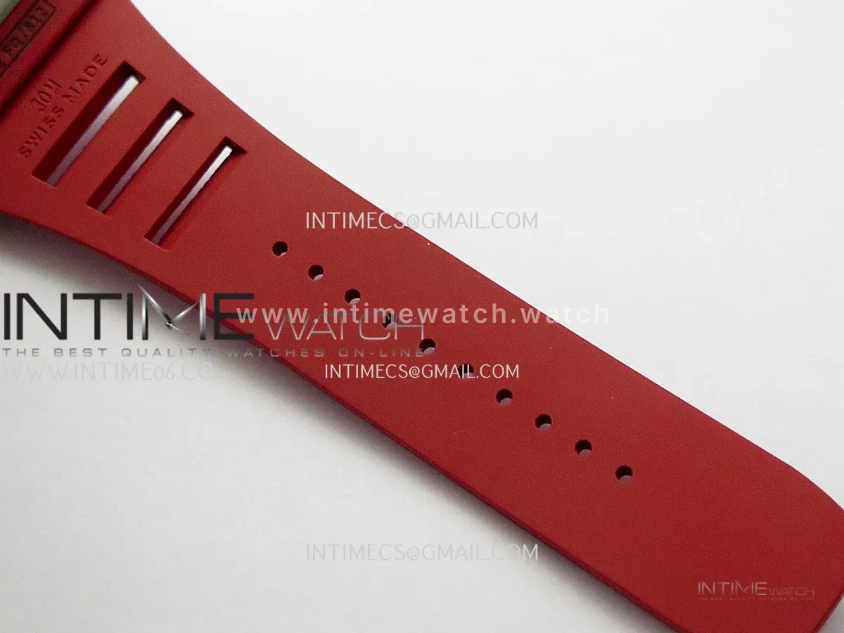 RM035-02 Red NTPT GTF Best Edition Skeleton Dial On Red Rubber Strap RMAL1 Super Clone (Free Sprung)