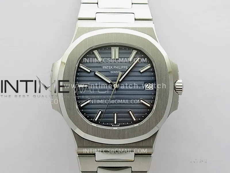 Nautilus 5711/1A-010 3KF 1:1 Best Edition Blue Textured Dial on SS Bracelet A324 Super Clone