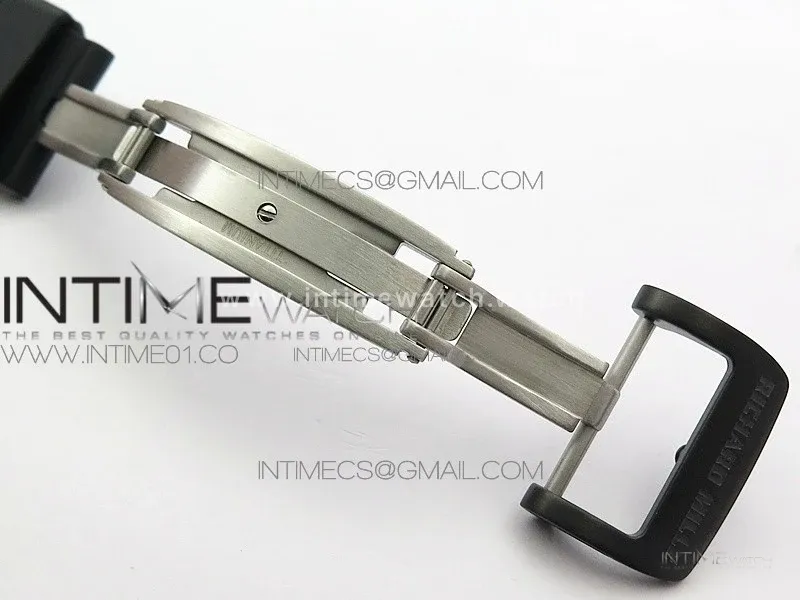 RM055 Real Ceramic Case KVF Best Edition Skeleton Dial Black Crown on Black Rubber Strap MIYOTA8215