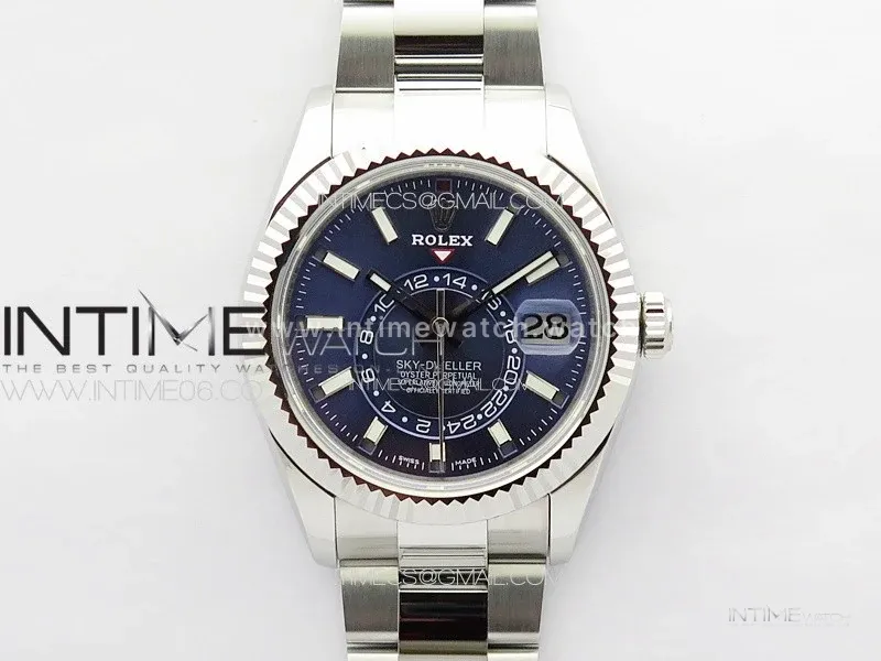 Sky-Dweller 326934 904L SS Noob 1:1 Best Edition Blue Dial on SS Bracelet Asian 23J to 9001