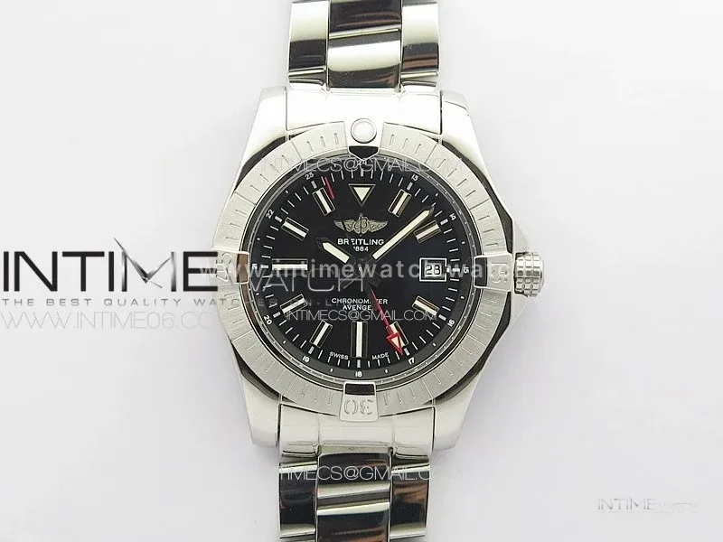 Avenger Automatic 43mm GMT SS B50 Best Edition Black Dial on SS Bracelet A2824
