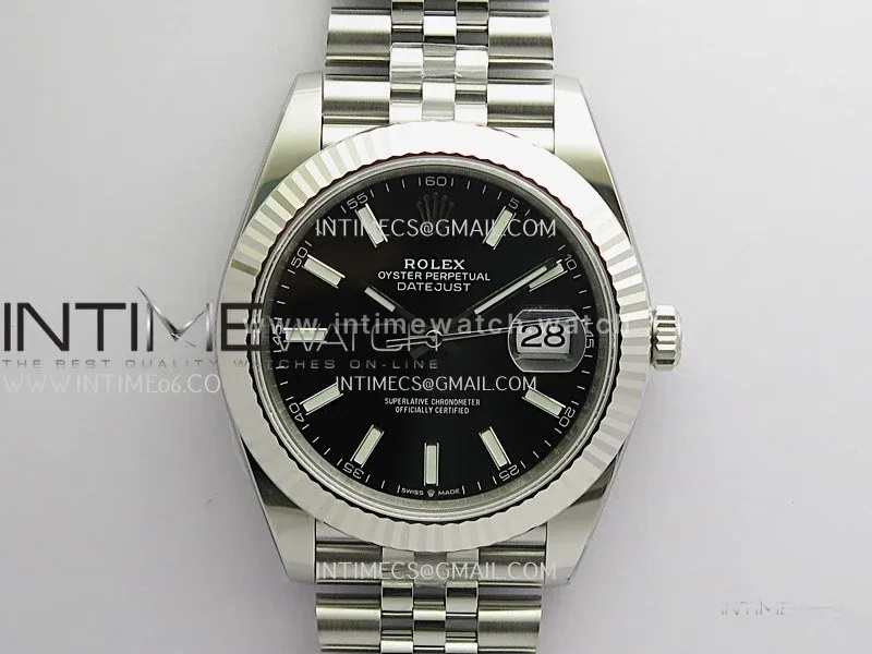 DateJust 126334 904L SS ERF 1:1 Best Edition Black Dial Stick Marker On Jubilee Bracelet SH3235 (Free Sprung)