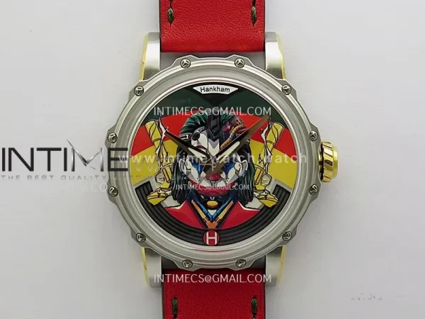 Hankham Joker Two Tone on Red Leather Strap MIYOTA 8215