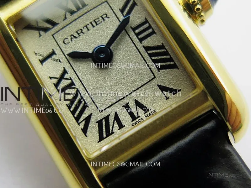 Tank Must Mini 16.5mm YG 8848F 1:1 Best Edition White Dial On Black Leather Strap Ronda Quartz