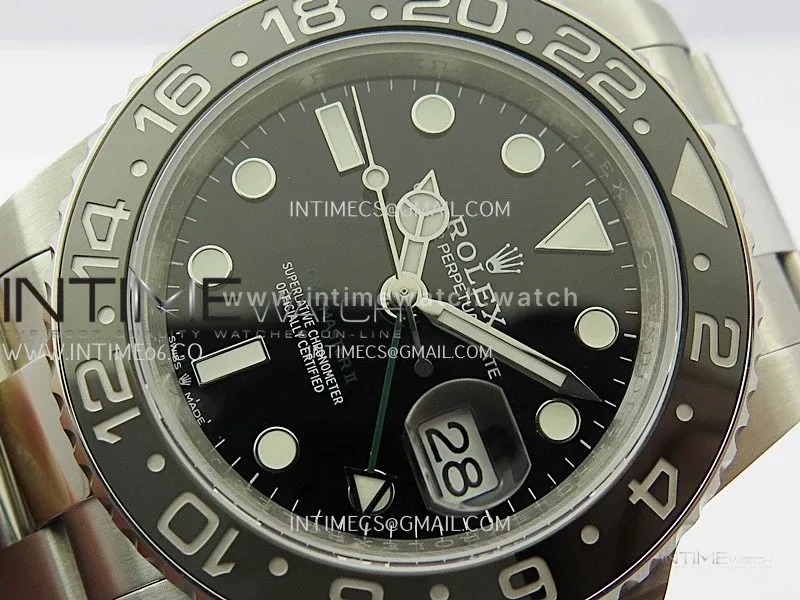GMT-Master II 126710 GRNR Black/Gray V2 904L SS QF 1:1 Best Edition Black Dial On Oyster Bracelet SH3285 CHS