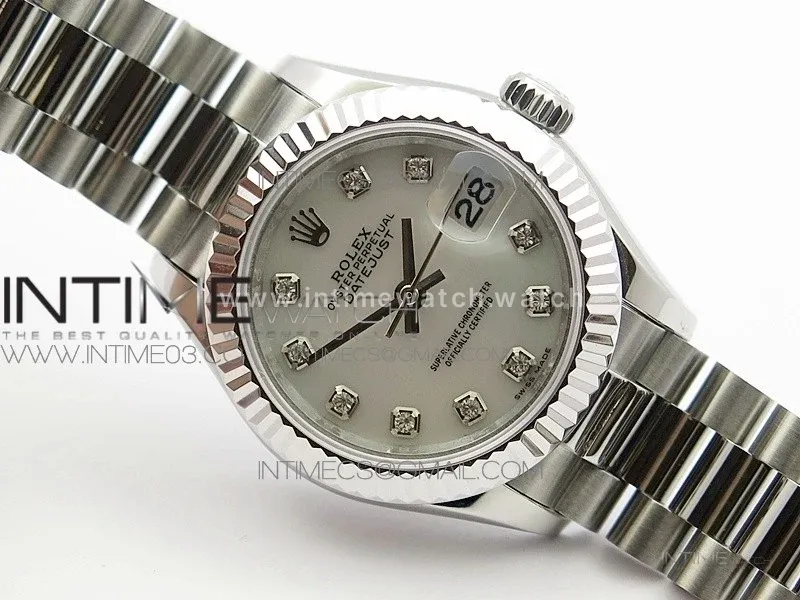 DateJust 28mm SS BP Best Edition White MOP Dial on SS Bracelet ETA2671