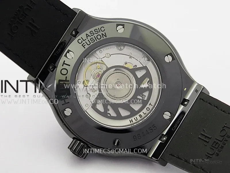 Classic Fusion 42mm Ceramic JJZF 1:1 Best Edition Black Dial On Black Gummy Strap