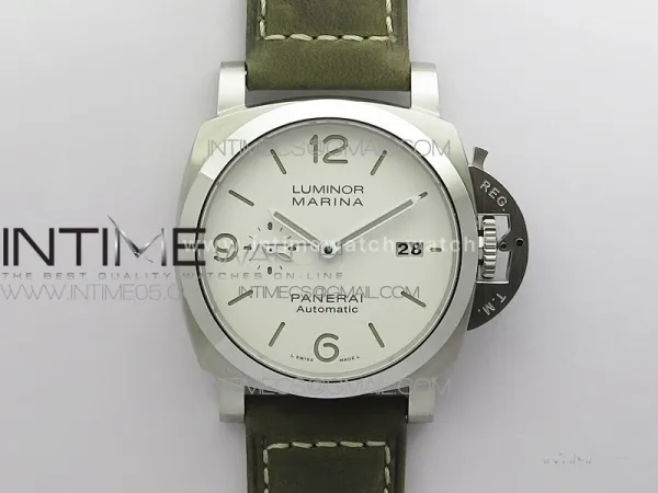 PAM1314 VSF 1:1 Best Edition White Dial on Olive Green Leather Strap P.9000 Super Clone