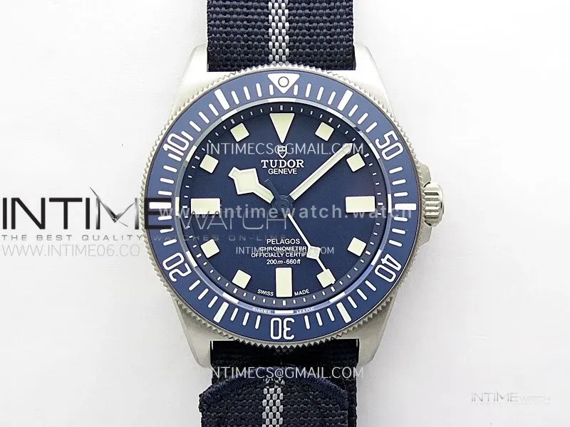 Pelagos M25707B/23-0001 Ti M+F 1:1 V4 Best Edition Blue dial Blue Ceramic Bezel on Nylon Strap Miyota 8N-24