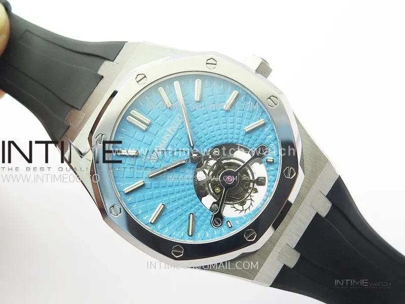 Royal Oak SIHH SS Tourbillon BBS Tiffany Blue Dial on Black Rubber Strap A2924