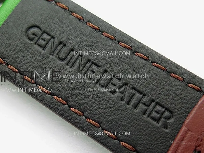 Hankham Indians Two Tone on Green Leather Strap MIYOTA 8215