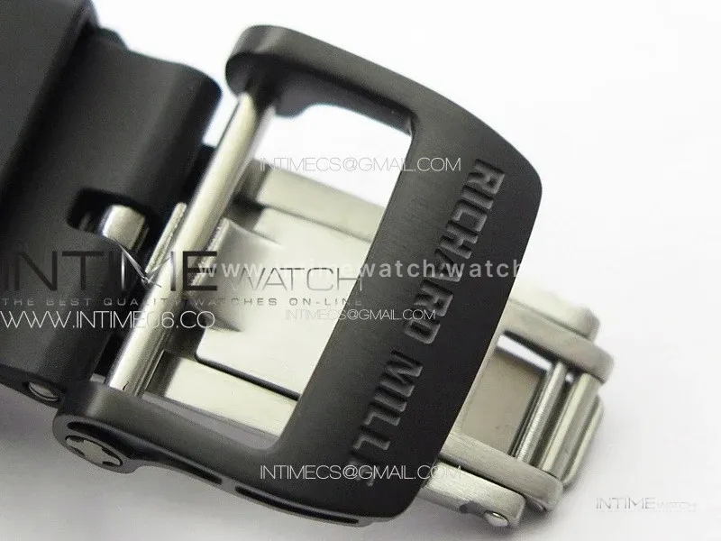 RM035-02 Forged Carbon Case KUF Best Edition Red Crown on Black Rubber Strap MIYOTA8215
