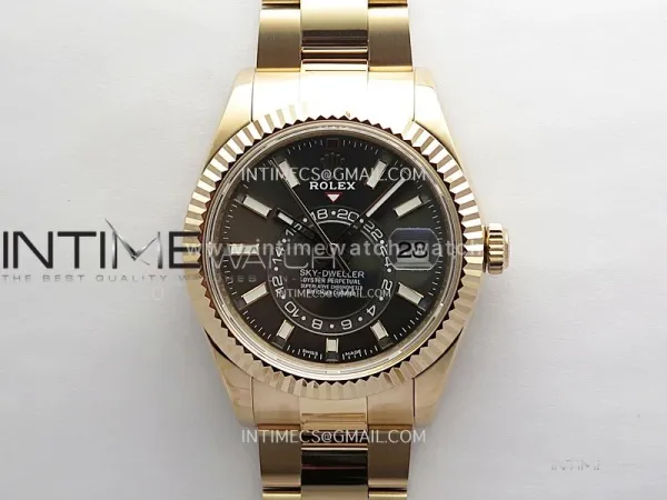 Sky-Dweller 326935 904L RG Noob 1:1 Best Edition Gray Dial on SS Oyster Bracelet Asian 23J to 9001