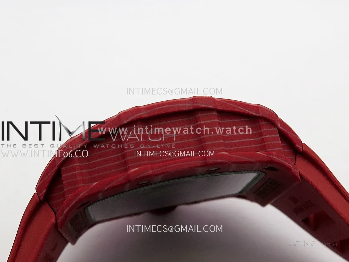 RM035-02 Red NTPT GTF Best Edition Skeleton Dial On Red Rubber Strap RMAL1 Super Clone (Free Sprung)