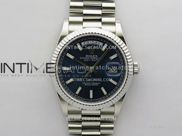 Day Date 128239 36mm KF 1:1 Best Edition Blue Dial T Diamond Marker On President Bracelet A2836 (Gain Weight)