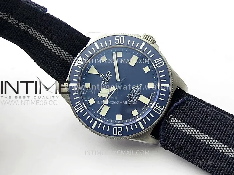 Pelagos M25707B/23-0001 Ti M+F 1:1 V4 Best Edition Blue dial Blue Ceramic Bezel on Nylon Strap Miyota 8N-24