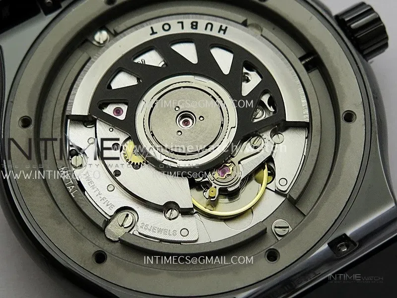 Classic Fusion 42mm Ceramic JJZF 1:1 Best Edition Black Dial On Black Gummy Strap