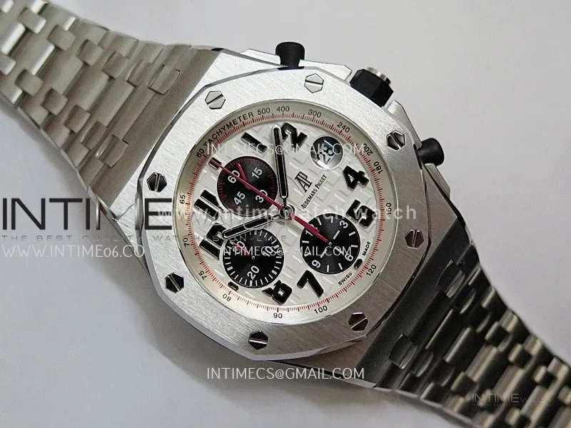 Royal Oak Offshore 42mm Panda SS TKF Best Edition White/Black Dial on SS Bracelet A7750