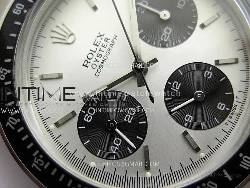Daytona 6263 SS/Black Bezel MSF Best Edition Silver Dial Black Subdials On SS Bracelet Venus 75
