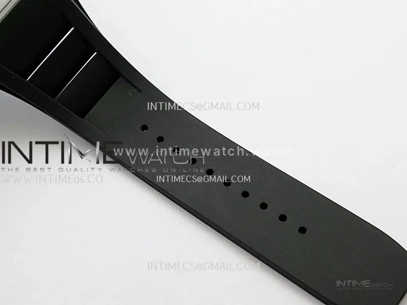 RM035-01 White Carbon ZF Best Edition Skeleton Dial On White Black Strap Super Clone RMUL2