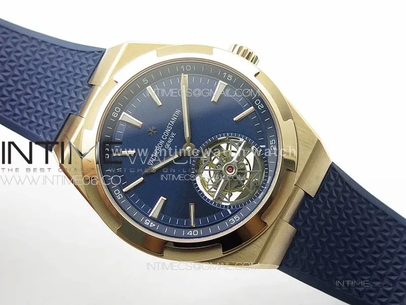 Overseas Tourbillon RG BBS Best Edition Blue Dial on Blue Rubber Strap