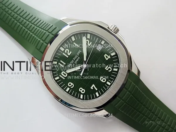 Aquanaut 5168G 42mm SS 3KF 1:1 Best Edition Green Dial on Green Rubber Strap A324 Super Clone V2