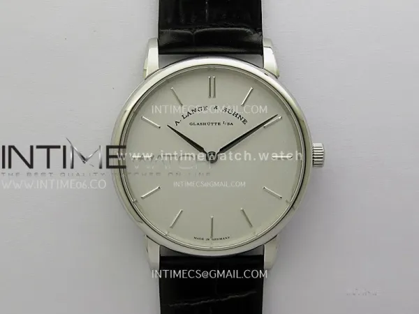 Saxonia Thin 211.026 SS SVF Silver dial On Black Leather Strap A2892