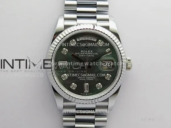 Day Date 128239 Gain Weight QF 1:1 Best Edition Gray Mop Dial Diamond Marker On President Bracelet A2836