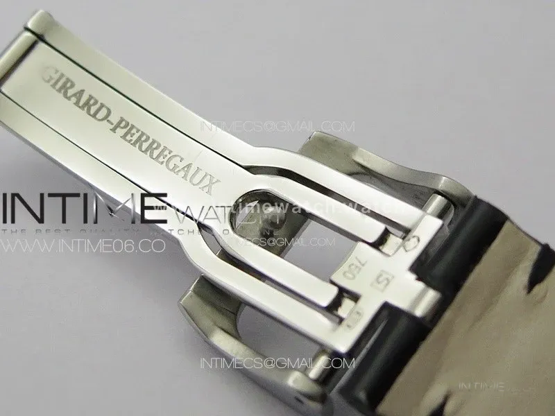 GP Bridges 41mm Tourbillon SS/T Crystal YSF Best Edition White Dial on Black Leather Strap