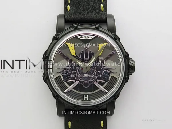 Hankham Samurai PVD on Black Leather Strap MIYOTA 8215
