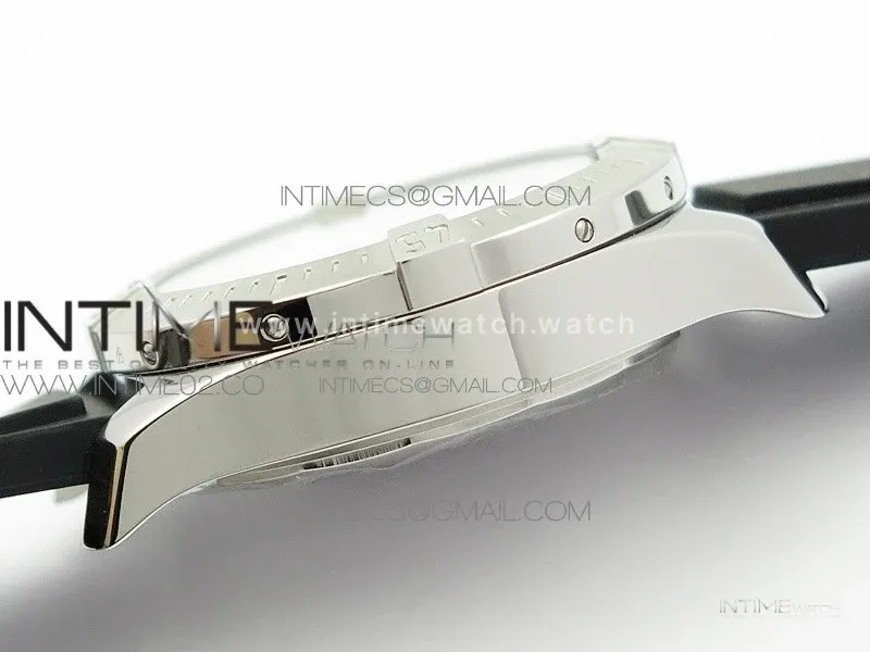 Challenger Chronograph SS White Dial on Rubber Strap A7750 (Free rubber strap)