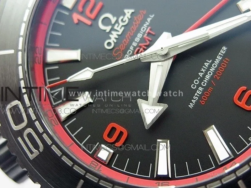 Planet Ocean 45.5mm Deep Black Real Ceramic (Red) VSF 1:1 Best Edition on Black Nylon Strap A8906 Super Clone