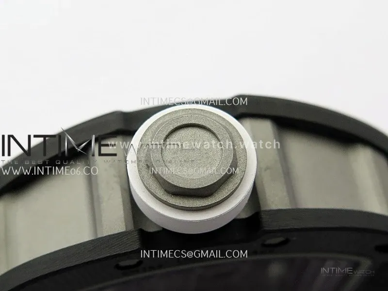 RM055 White Inner Bezel White Crown NTPT/Ti ZF 1:1 Best Edition On White Shark Rubber Strap RMUL2 Super Clone