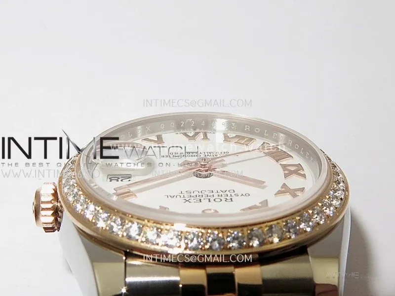 DateJust 31mm 904L SS/RG ONE Factory Best Edition White Dial Roman Marker On 904L/RG SS Jubilee Bracelet A2236