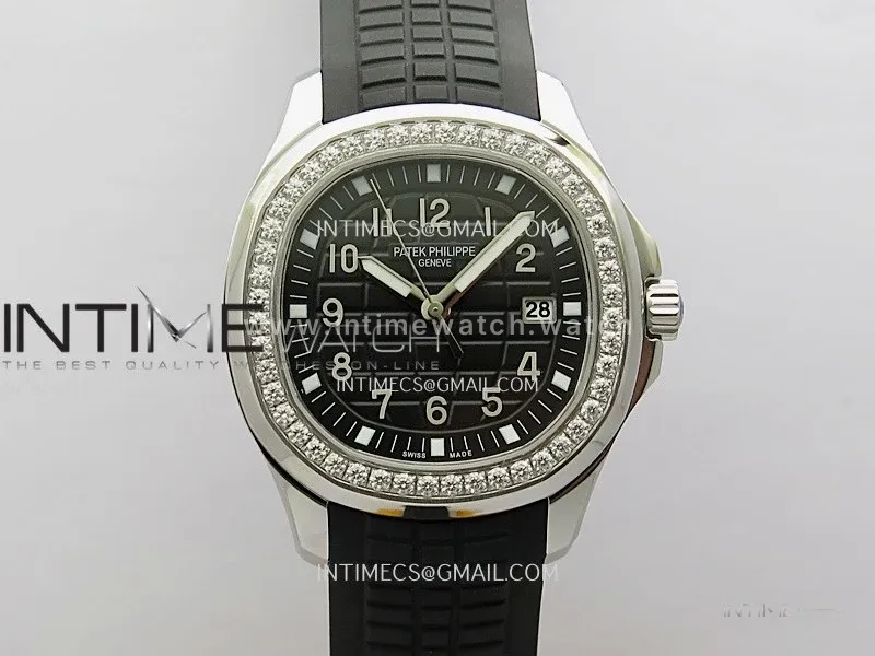 Aquanaut 5267 SS PPF 1:1 Best Edition Black Textured Dial On Black Rubber Strap Ronda Quartz