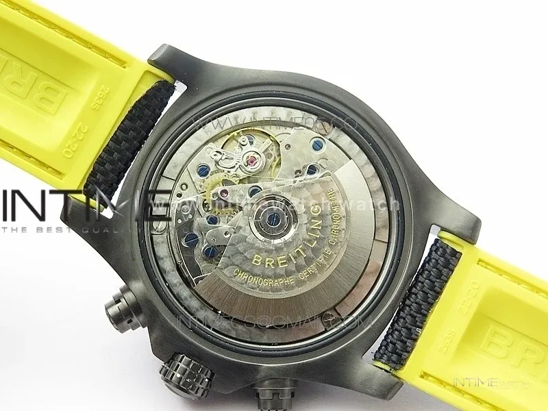 Avenger Bandit Titanium DLC B50 Best Edition Black Dial on Black/Yellow Gummy strap A7750