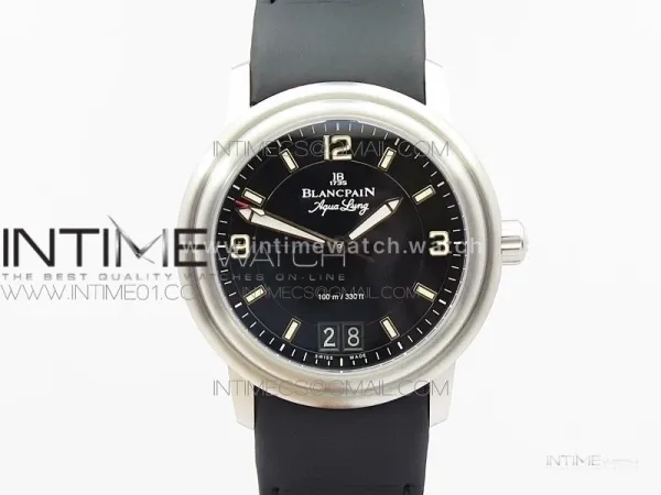 LEMAN 2850B SS 1:1 Best Edition Black Dial on Black Rubber Strap Cal.6950