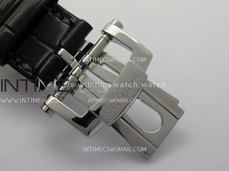 Nautilus 5711 Gain Weight DDF 1:1 Best Edition Gray Textured Dial On Black Leather Strap Super Clone DD324