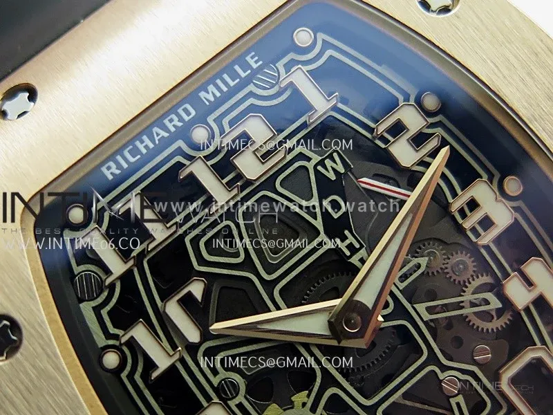 RM67-01 Real Power Reserve RG R7F 1:1 Best Edition Skeleton Dial On Black Rubber Strap CRMA7 Clone (Free Nylon Strap And Tool)
