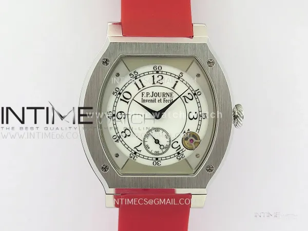 F.P.Journe Elegante SS 3EF Best Edition White Dial On Red Rubber Strap Quartz