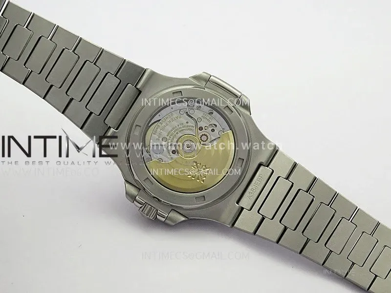 Nautilus 5711/1A Red T Diamond SS GRF 1:1 Best Edition Gray Textured Dial On SS Bracelet Asian 26-330