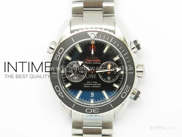 Planet Ocean 45mm Black Bezel/Orange Number SS BP 1:1 Best Edition on SS A7750
